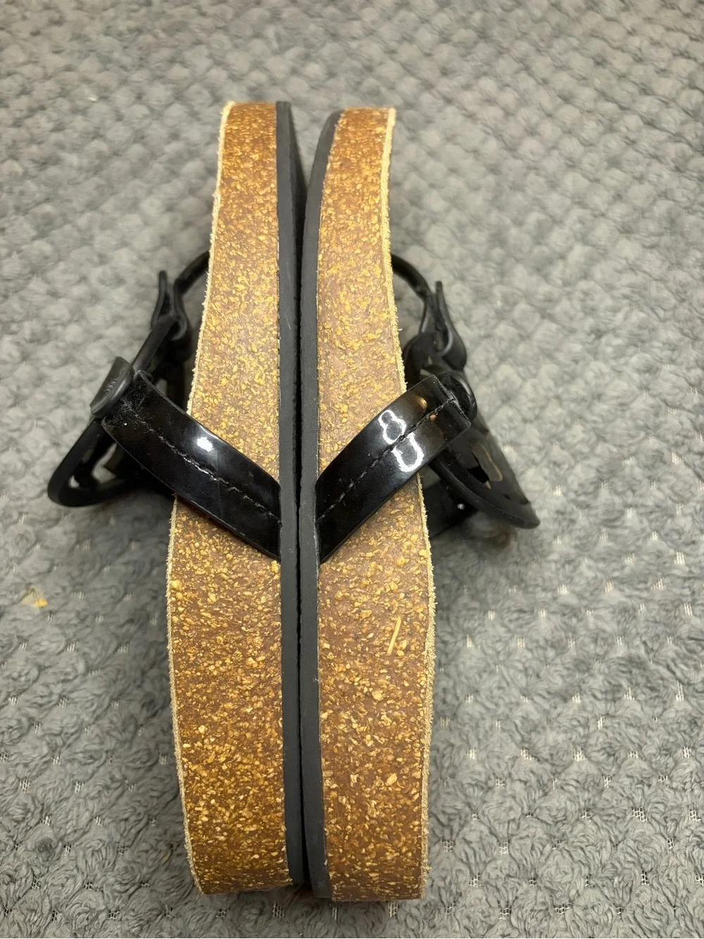 Tory Burch Black Logo Thong Sandals Size 5